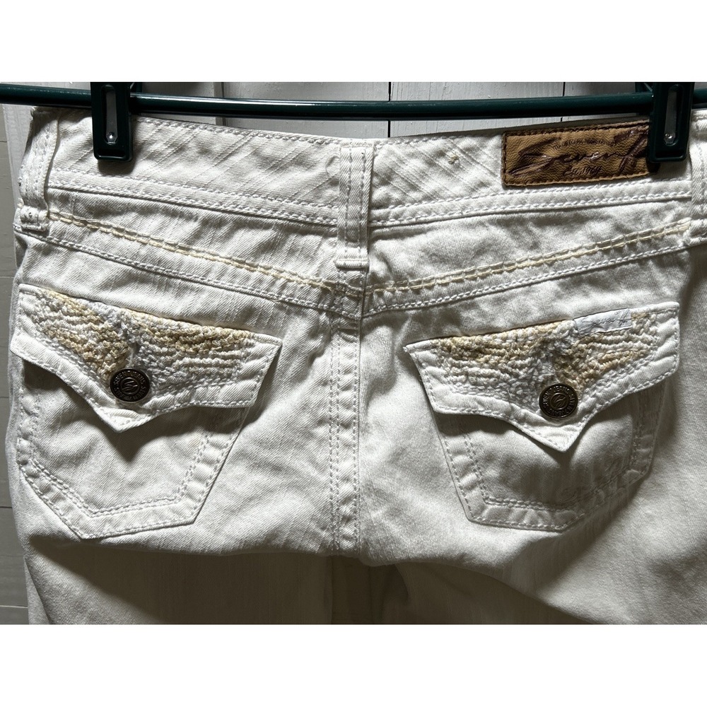 Seven 7 Jeans Women's Bootcut White Denim Embellished Pockets Size 25 - Picture 4 of 13